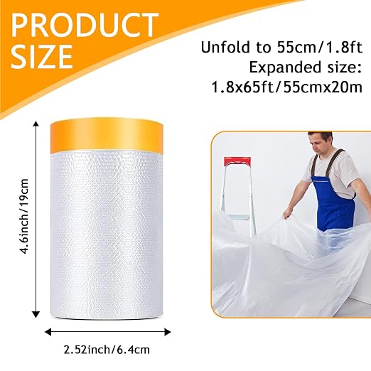 Pre-Taped Masking Film 22" x 66' - Image 2