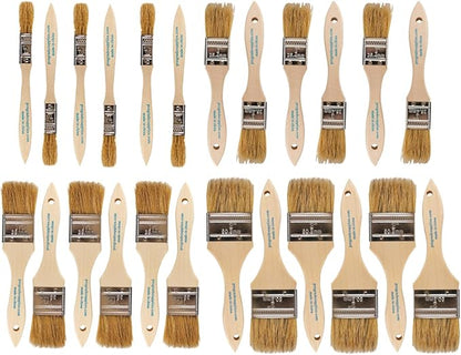 Pro Grade - Chip Brush – Paint Brush Set – 24 Pack - Natural China Bristle by ProGradeSupplies