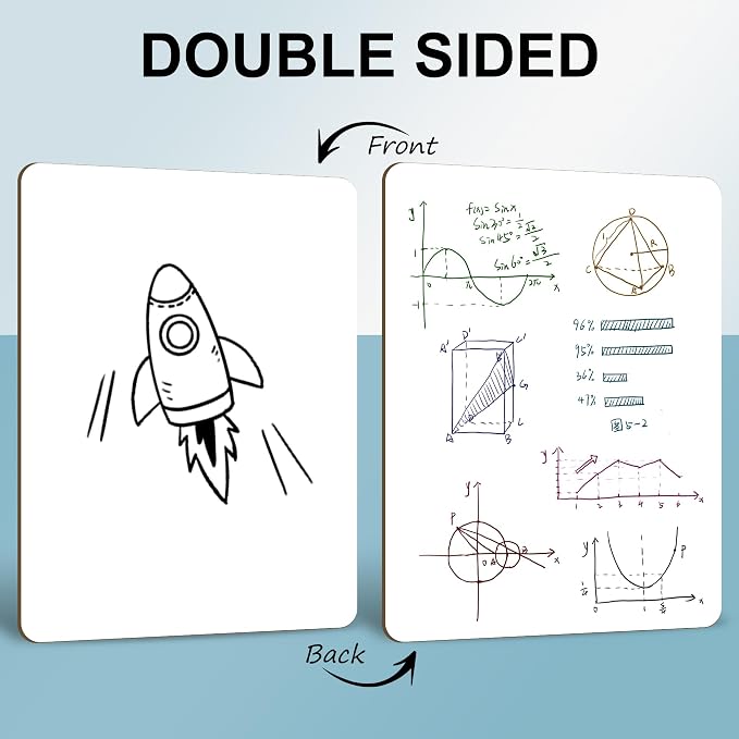 Dry Erase Lapboards Student Pack of 12, 9x12 inch Double Sided White Boards - Image 4