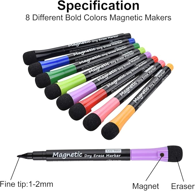Magnetic Dry Erase Markers, Dealkits Low Odor White Board Markers Whiteboard - Image 2