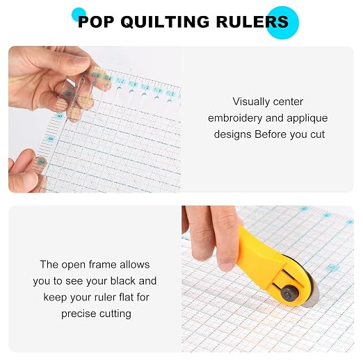Acrylic Quilting Ruler 11.5" x 10.5" - Image 3