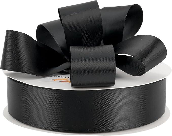 HUIHUANG Black Satin Ribbon 1-1/2 inch x 100 Yards Double-Faced Satin Ribbon - Image 5