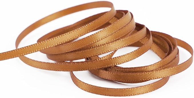 HUIHUANG Thin Copper Ribbon Solid Color Satin Ribbon 1/8 inch x 100 Yards Fall - Image 2