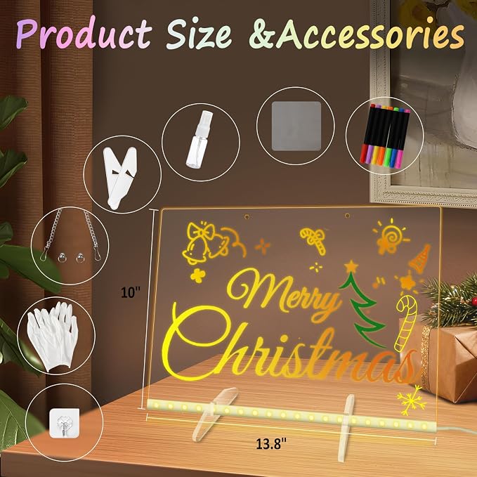 Led Note Board with 7 Colors, 13.8“X10” Lumiboard Led Drawing Board - Image 2