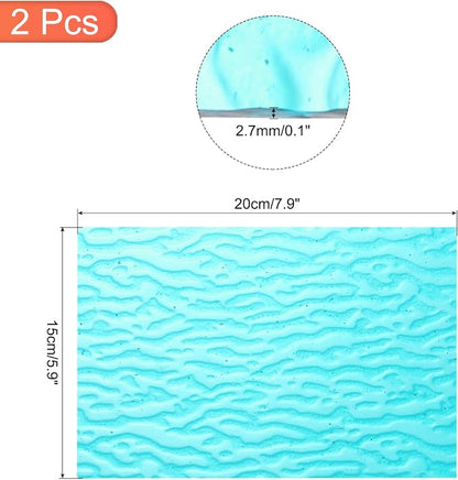 MECCANIXITY 2 Pcs Stained Glass Sheet Mosaic Tile 7.9 Inch x 5.9 Inch Sea Blue - Image 2