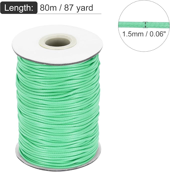 MECCANIXITY Waxed Cord 1.5mm Waxed Thread 87 Yard Wax String Leather Cord - Image 2