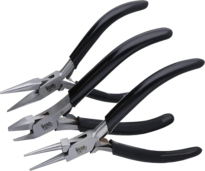 The Beadsmith Precision Series Pliers Set – 3-Piece Kit: Chain Nose, Round Nose by TheBeadsmith