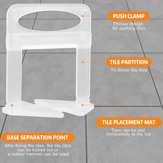 DGSL Tile Leveling System, 3500-Piece Tile Spacers Clips 1/16 Inch Tile Tools - Image 5