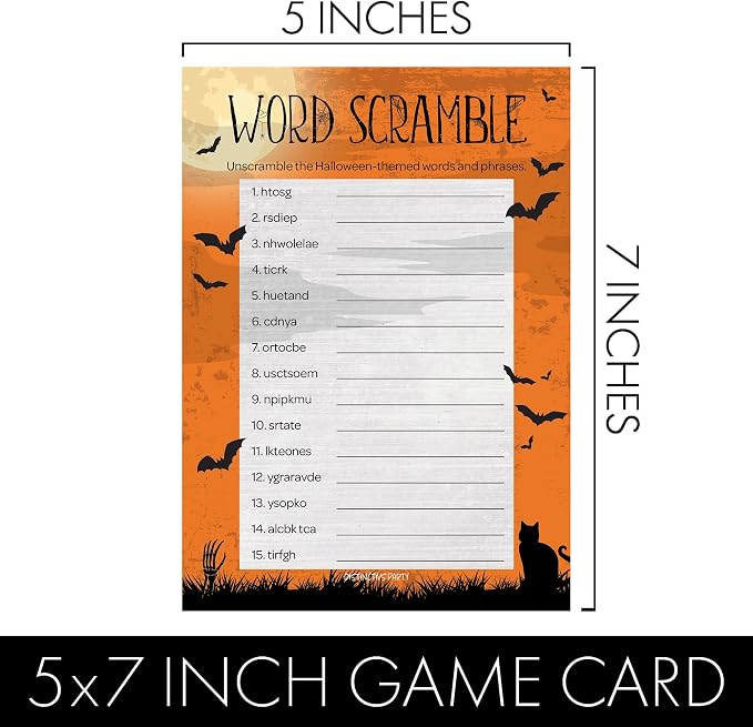 DISTINCTIVS Halloween Party Games – Word Scramble and Candy Match 2 Game Bundle - Image 5