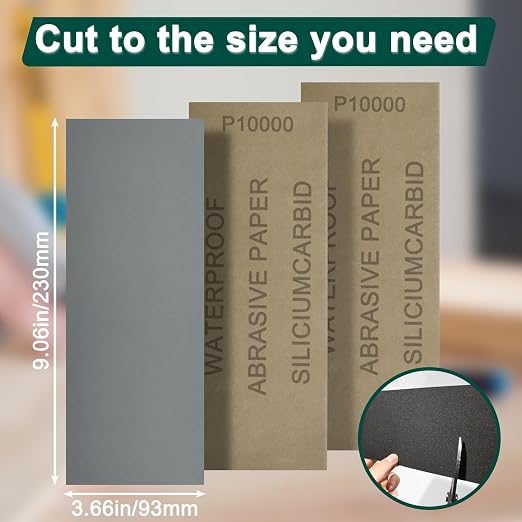 10PCS Sand Paper 10000 Grit Sandpaper Sheets, 9 x 3.6 Inch Wet Dry Sandpaper - Image 2