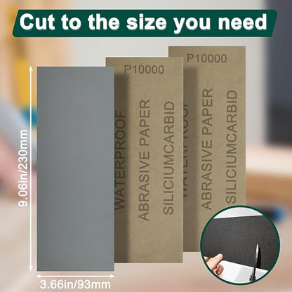 10PCS Sand Paper 10000 Grit Sandpaper Sheets, 9 x 3.6 Inch Wet Dry Sandpaper - Image 2