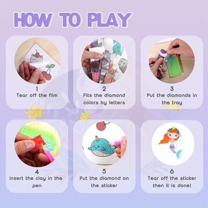 Cymbana Diamond Painting Kits for Kids 18 Pcs Princess and Their Buddy Gem Art - Image 4