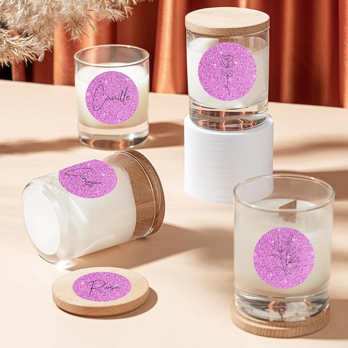 1.5" Holographic Direct Thermal Label Stickers, Round Printable Rainbow Glitter - Image 5