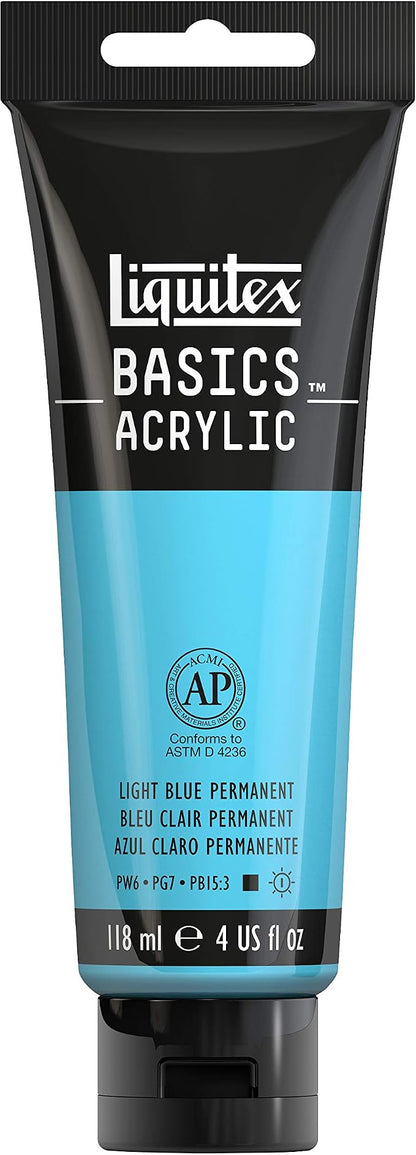 Liquitex BASICS Acrylic Paint, 118ml Tube, Light Blue Permanent by Liquitex
