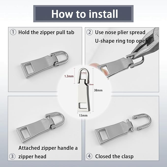 VICHERIA Zipper Repair Kit, Universal Size #5 Zippers - Image 7