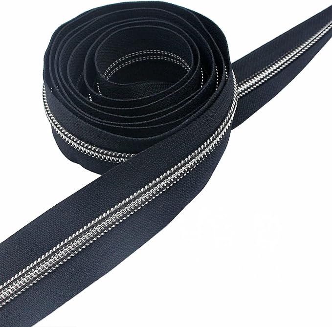 Leekayer #5 Silver Metallic Nylon Coil Zippers by The Yard Bulk 10 Yards Zipper - Image 7