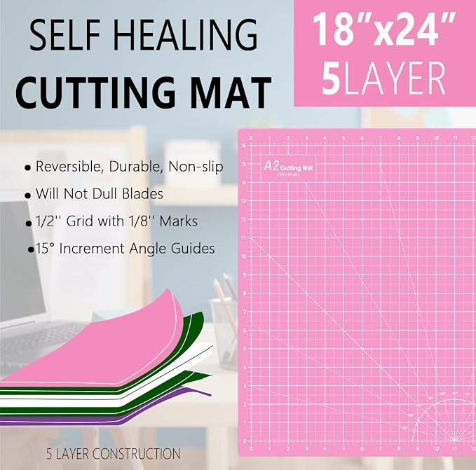 HEADLEY TOOLS 18"x24" Thickened Self Healing Cutting Mat, A2 Rotary Cutting - Image 2