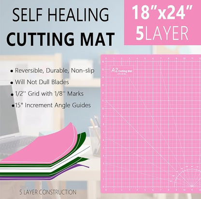HEADLEY TOOLS 18"x24" Thickened Self Healing Cutting Mat, A2 Rotary Cutting - Image 2