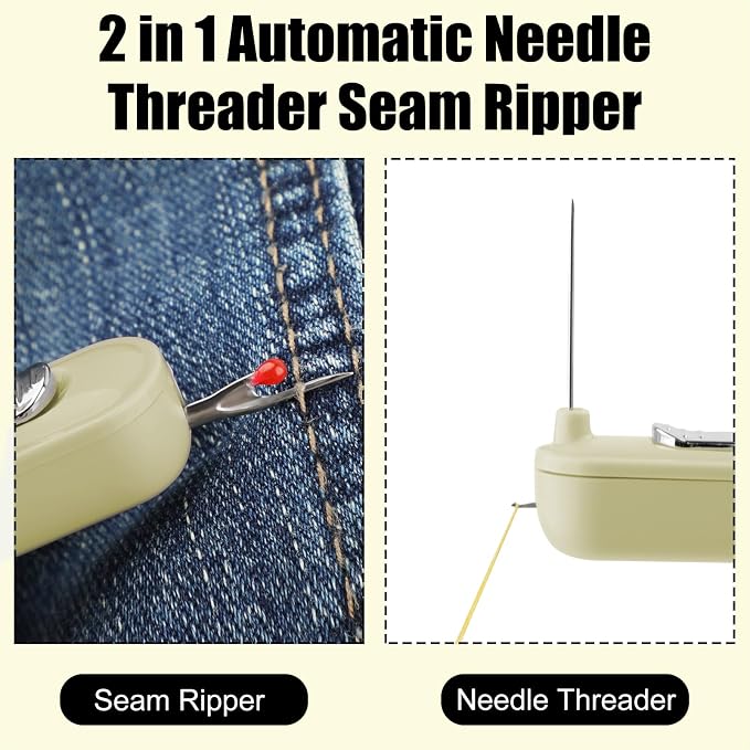 Needle Threaders, 2 in 1 Plug-in Needle Threader Seam Ripper Tool, Automatic - Image 4