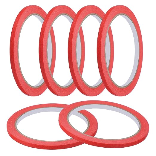 MECCANIXITY Masking Tape 0.2 Inch x 21 Yard Painter's Tape Red Paint Tapes by MECCANIXITY
