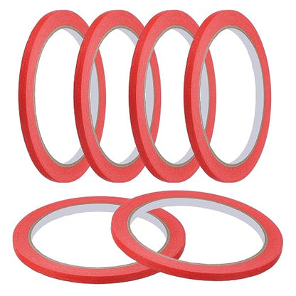 MECCANIXITY Masking Tape 0.2 Inch x 21 Yard Painter's Tape Red Paint Tapes by MECCANIXITY