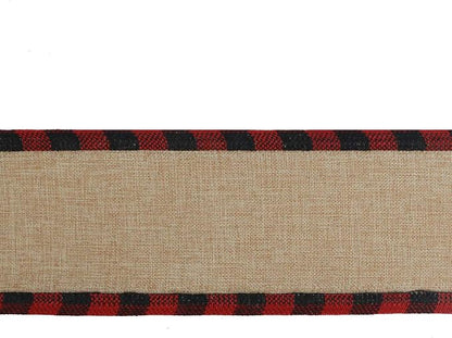 MEEDEE Burlap Christmas Ribbon Wired Burlap Ribbon 2.5 Inch 10 Yards Fall - Image 2