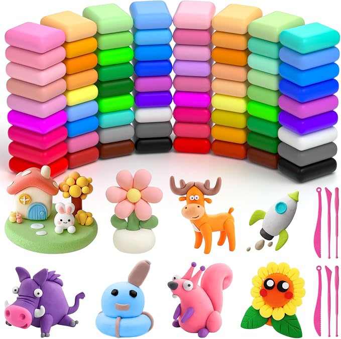 Ainiv Air Dry Clay Kit, 72 Colors DIY Model Magic Clay by Ainiv
