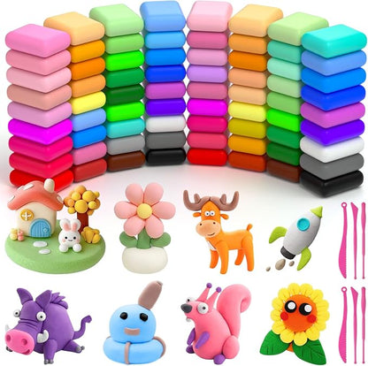 Ainiv Air Dry Clay Kit, 72 Colors DIY Model Magic Clay by Ainiv