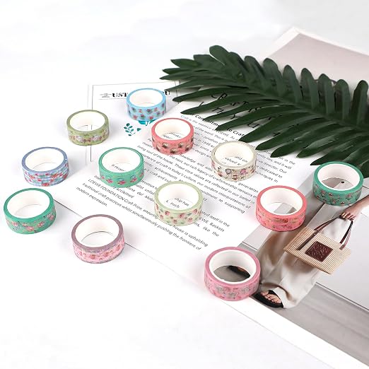 12 Rolls Tea Party Washi Tape, Afternoon Tea Decorative Tape - Image 3