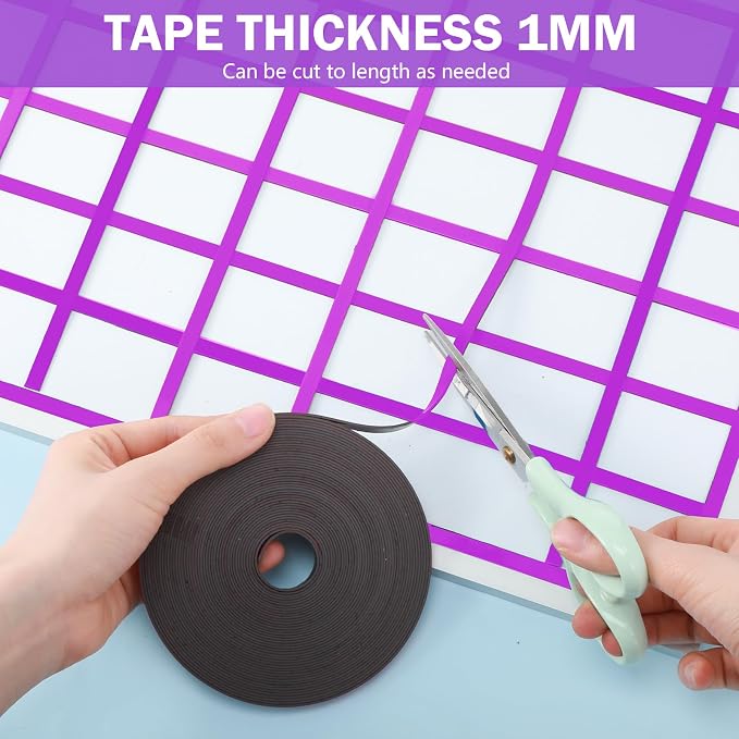Magnetic Tape Roll Thin Strips, 1/4 Inch x 33 Feet Magnetic Board Dividers - Image 5