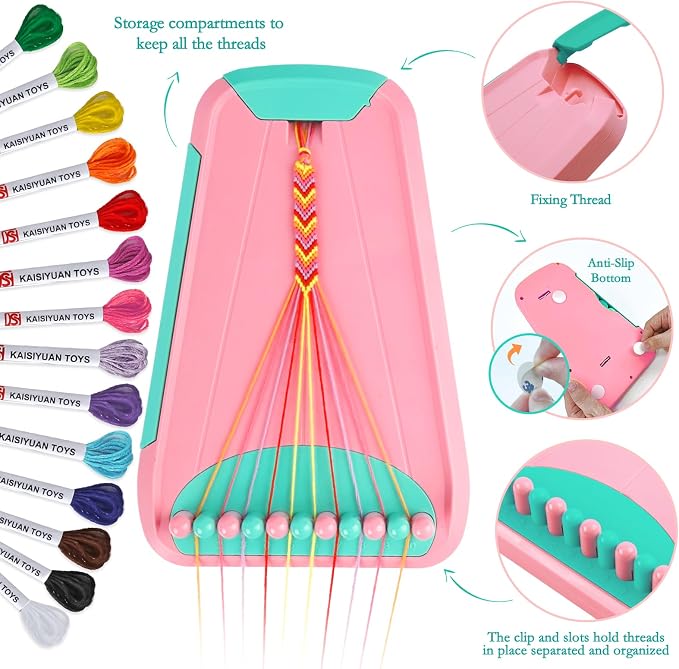 Friendship Bracelet Making Kit for Girls, Arts and Crafts Bracelets String - Image 2