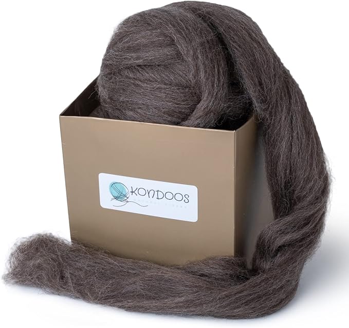 Kondoos Natural Wool roving, 8 OZ. Best by Kondoosnaturalfibers