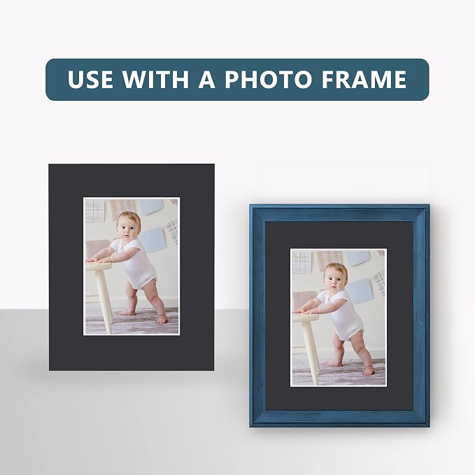 Somime 10 Pack Black Picture Frame 11x14 Mat Board, Whole Frame Mat Kit - Image 7