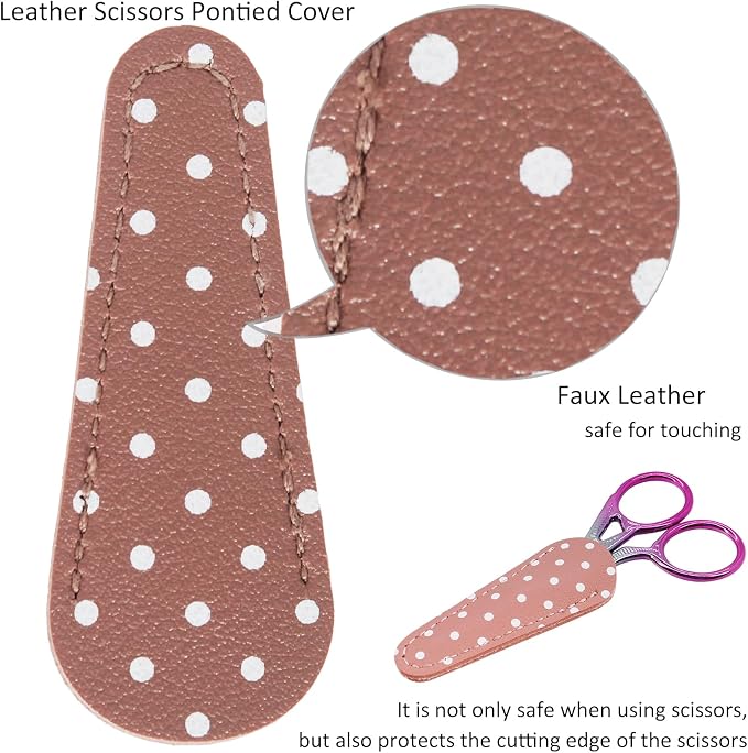 BIHRTC 3.6 Inch Small Crane Precision Detail Scissors Protective Leather Cover - Image 4
