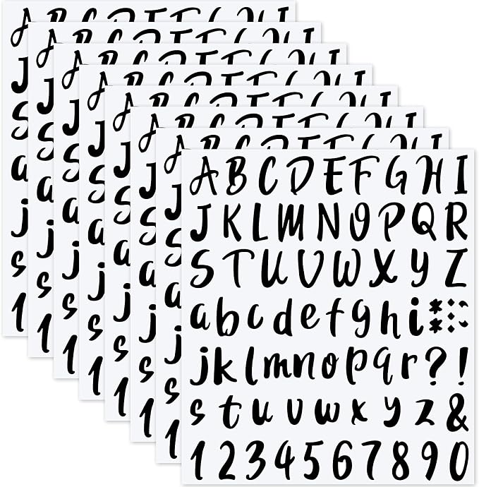 Outus 576 Pieces 8 Sheets Letters Stickers Self Adhesive Vinyl Letter Alphabet by Outus