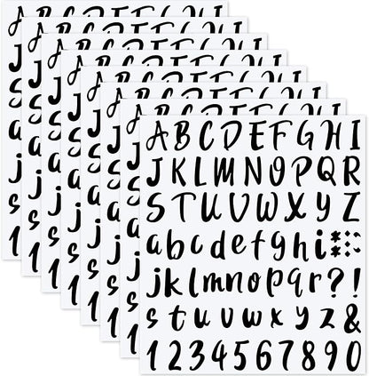 Outus 576 Pieces 8 Sheets Letters Stickers Self Adhesive Vinyl Letter Alphabet by Outus