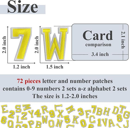 Letter and Number Iron On Patches, A-Z Alphabet and Numbers 0-9 Embroidery - Image 2