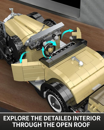 Mould King 10115 Classic Vintage Car Building Kit, Retro Car Building Blocks - Image 3