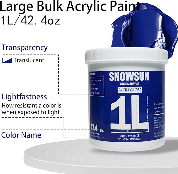 SNOWSUN Blue Acrylic Paints, Large Bulk Heavy Body Acrylic Paint - Image 3