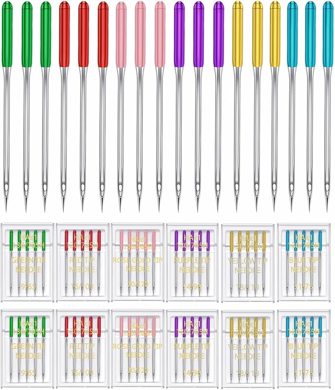 HONEYSEW 60 Pieces Sewing Machine Needles Universal Regular Point Machine - Image 2