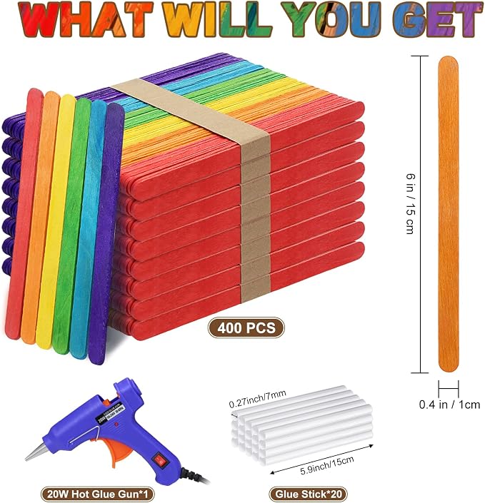 6 inch Colored Wooden Sticks Kits - Image 2