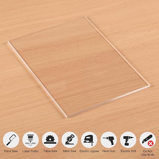 Pack of 10 Clear Acrylic Sheet 5" x 7" Cast Plexiglass Panel 1/8" Thick - Image 5