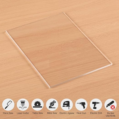 Clear Acrylic Sheet 8" x 10" Cast Plexiglass Panel 1/8" Thick Transparent - Image 5