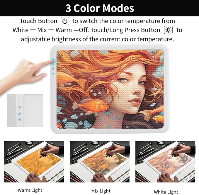 Rechargeable A3 Diamond Art Light Board, Super Bright Tracing Light Box - Image 4