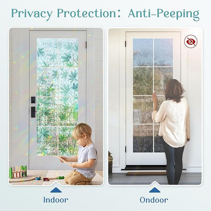 Haton Window Privacy Film, Decorative Stained Glass Window Clings, 3D UV Sun - Image 4