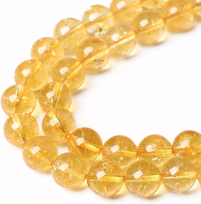 10mm 36Pcs Natural Citrine Beads - Image 4