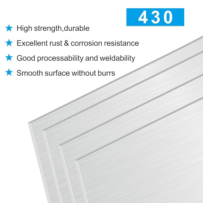 4PCS 8"x12"x1/52 Stainless Steel Metal Plates - Image 3