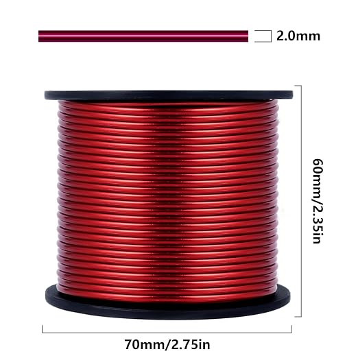 Aluminum Craft Wire, 95 Feet 2.0mm/ 14 Gauge Red Bendable Soft Metal Aluminum - Image 2