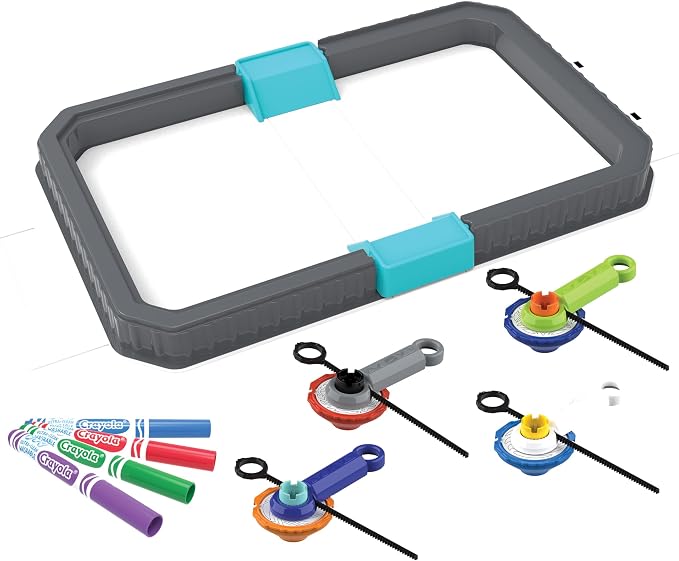 Crayola Colourwhirls Battle Arena Art Game, DIY Gyro Spin Art Toy, 4 Battling - Image 6