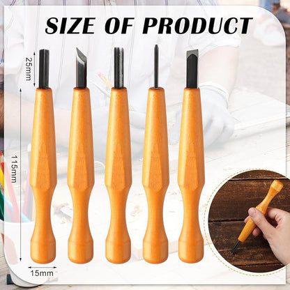 WILLBOND 5 Pcs Linocut Carving Tools Set Linoleum Hand Carving Tools Wood - Image 2